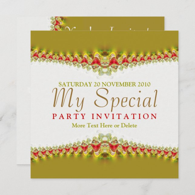 Convite Especial de Lace Delicado (Frente/Verso)