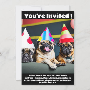 Convite especial para cães Pug