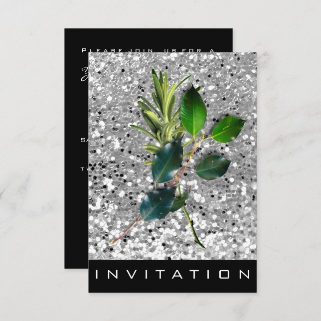 Convite Especiarias Chef Italiano Janto House Silver Glitt (Frente/Verso)