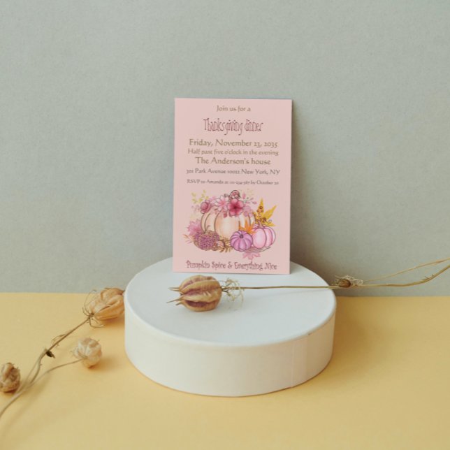 Convite Especiarias e Bela Janta de Ação de Graças Pumpkin (Criador carregado)