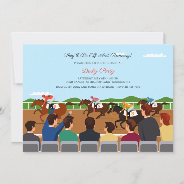 Convite Espectadores de Raça de Cavalo (Frente)