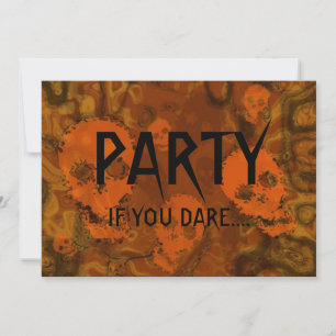 Convite Espectros de Caveira Laranja 'Festa..Se você ousa