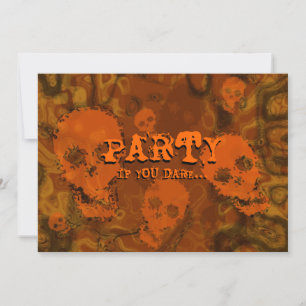 Convite Espectros de Caveira Laranja 'Festa..Se você ousa