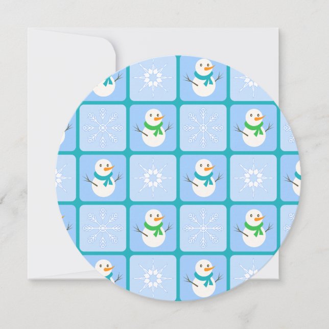 Convite Espelho de neve e flocos de neve com verificação d (Frente)