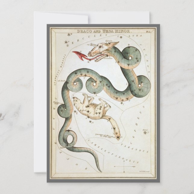 Convite Espelho de Urânia, Mapa Celeste de Astronomia Anti (Frente)