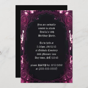 Convite Espelho Preto, Molhado, Cor-de-Rosa, Molhado, Doce