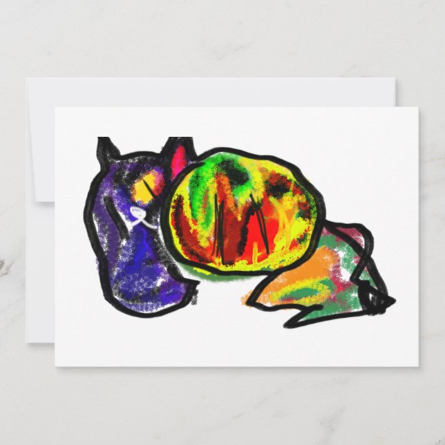 Convite Espera de outono de gato preto (Frente)