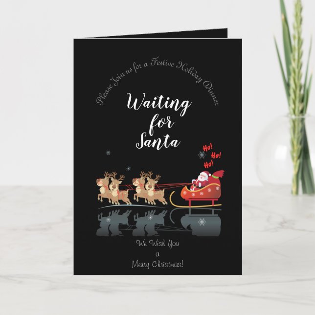 Convite Esperamos por Papais noeis Ho! Ho! Ho! Feriado de  (Frente)