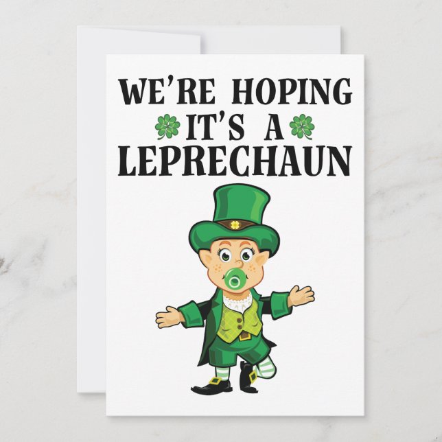Convite Esperamos que seja um Dia de São Patrício Leprecha (Frente)