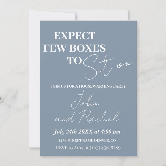 Convite Esperem poucas caixas para se sentarem na divertid (Frente)