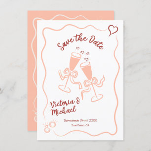 Convite Espetáculo de mão desenhado Salve a data Casamento