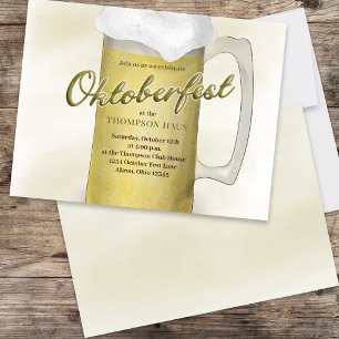 Convite Espinuma de Cerveja Dourada em Aquarela Simples Ok