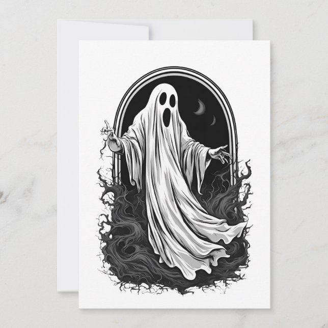 Convite Espírito 2 de Halloween, spook, presente, fofo, fe (Frente)