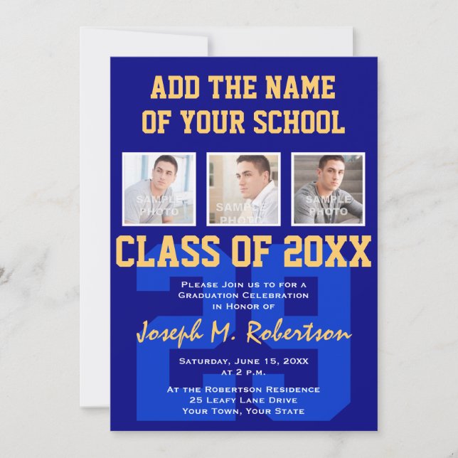 Convite Espírito da Equipe de Graduação de Equipe Azul e D (Frente)