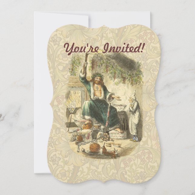 Convite Espírito do Natal Presente Scrooge (Frente)