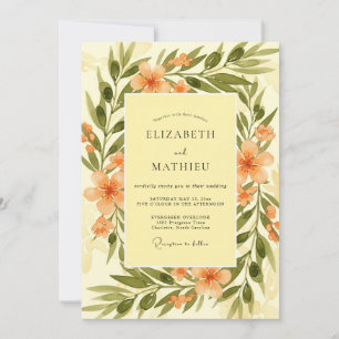 Convite Esplêndido Casamento Amarelo Toscano