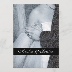 Convite esplêndido da fita do damasco do rolo do