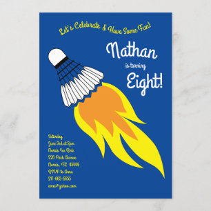 Convite Esporte do Partido Aniversário de criança Badmin