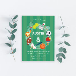 Convite Esporte Garoto Bola Todos Esportes Estrelas Aniver