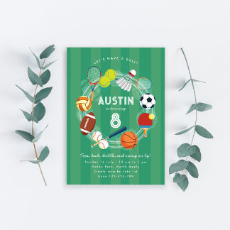 Convite Esporte Garoto Bola Todos Esportes Estrelas Aniver