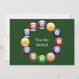 Convite Esportes coloridos brilhantes do Snooker da