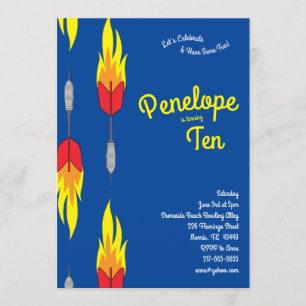 Convite Esportes de Aniversário de criança para Dardos Fla