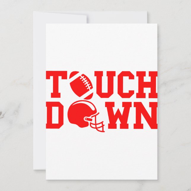 Convite esportes de touchdown de futebol americano vermelh (Frente)