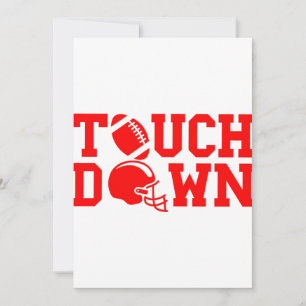 Convite esportes de touchdown de futebol americano vermelh