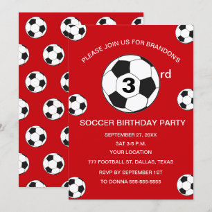 Convite Esportes Red Boys do aniversário de 3 anos