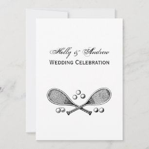 Convite Esportes Vintage Cruzando Tênis Racquet Tênis Ba