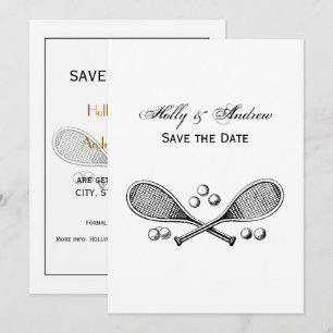 Convite Esportes Vintage cruzou Tênis Racquet Tênis