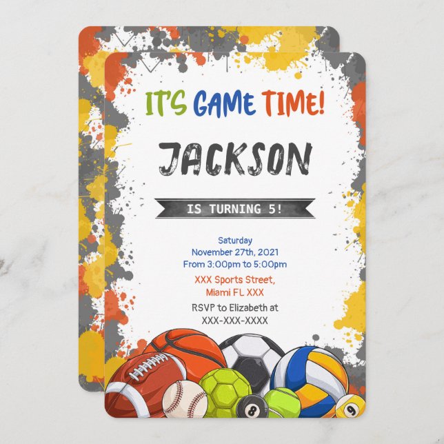 Convite Esportivo (Frente/Verso)