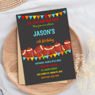 Convite Esportivo de Aniversário, Basquete, Futeb