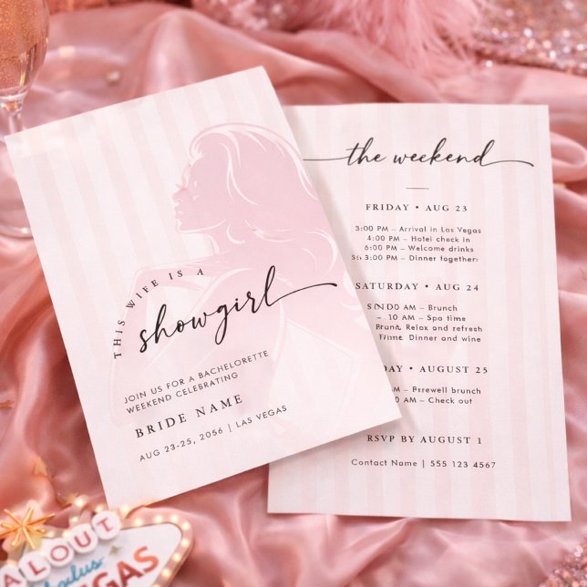 Convite Esposa É uma Despedida de Solteira de Showgirl (Criador carregado)