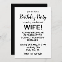 Esposa Engraçada Tipografia Esposa Aniversário