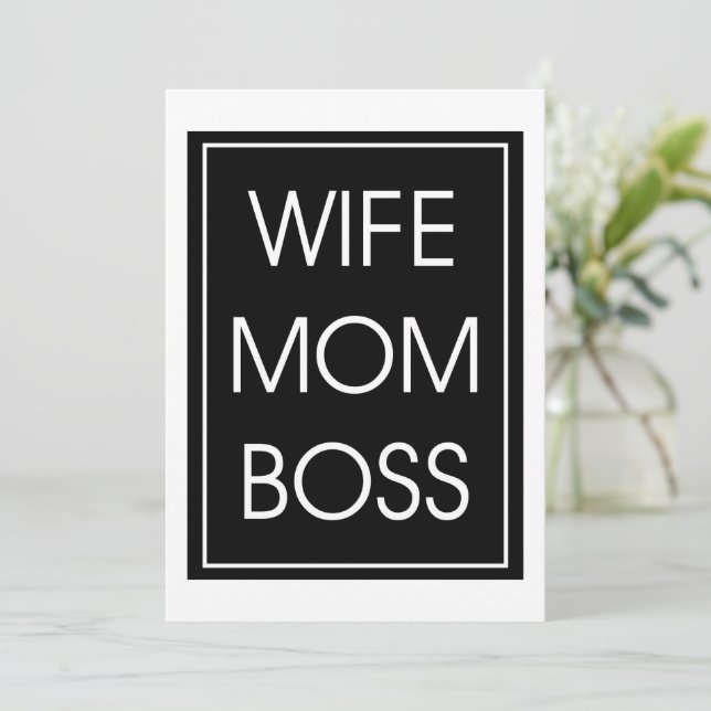Convite Esposa Mãe Chefe. Mãe Engraçada (Em pé/Frente)
