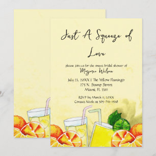 Convite Espremedura de Amor Limonada Limão Cítrico Festa d