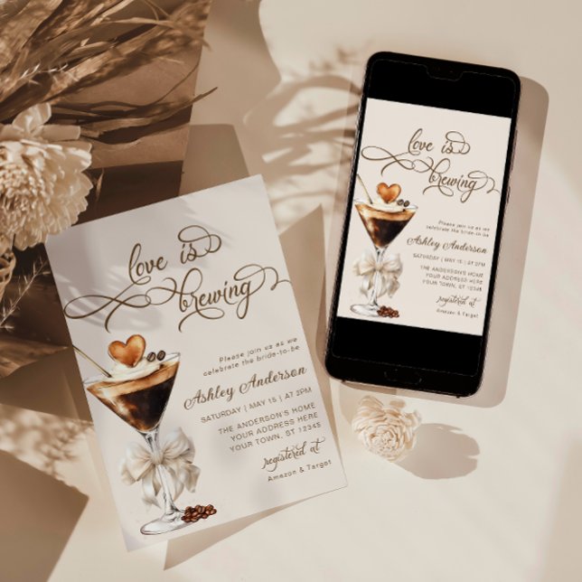 Convite Espresso Martini Amor Está Criando (Criador carregado)