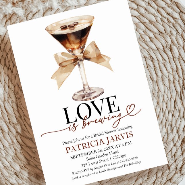 Convite Espresso Martini Amor Está Sendo Preparado Chá de  (Criador carregado)