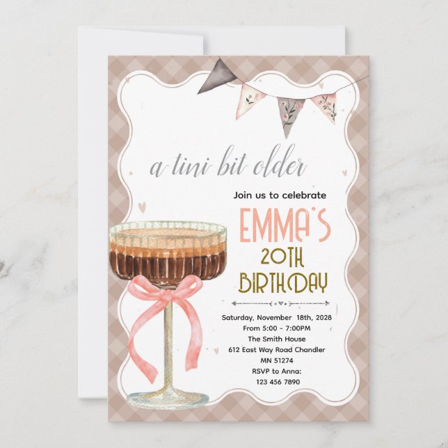 Convite Espresso Martini birthday party invitation (Frente)