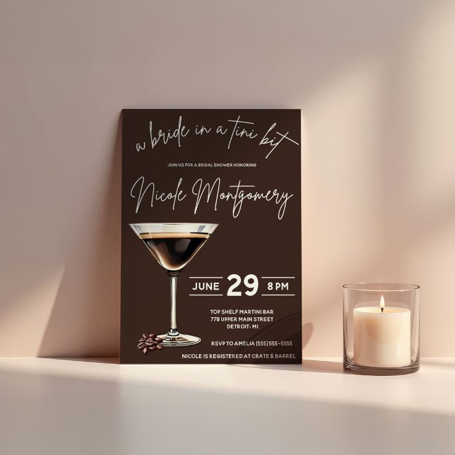 Convite Espresso Martini Bride num Chá de panela de Tini B (Criador carregado)