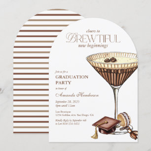 Convite Espresso Martini Encantador com Arco de Graduação