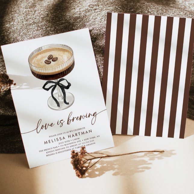 Convite Espresso Martini Love Is Brewing Bridal Shower (Criador carregado)