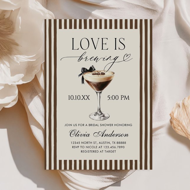 Convite Espresso Martini Love Is Brewing Bridal Shower (Criador carregado)