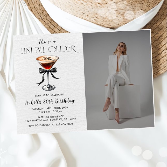 Convite Espresso Martini Tini Bit Foto De Aniversário Mais (Criador carregado)