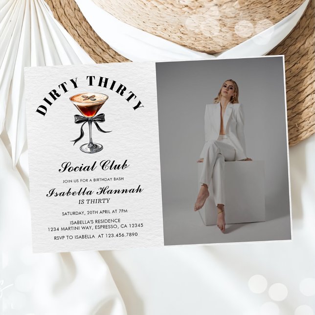 Convite Espresso Martini Tini Bit Older Birthday Photo (Criador carregado)