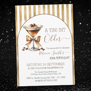 Convite Espresso martini 'Um tini bit mais Velha' aniversá