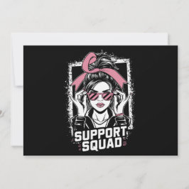Convite Esquadrão de Apoio Desarrumado Bun Rosa Guerreira 