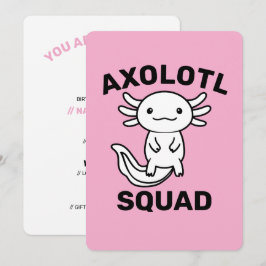 Convite Esquadrão de Axolote fofo engraçado personalizável