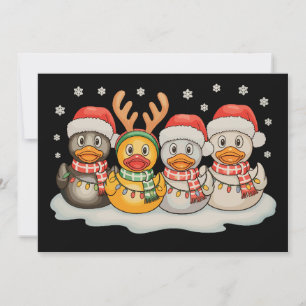 Convite Esquadrão de Pato de Borracha Papai Noel Rena de N